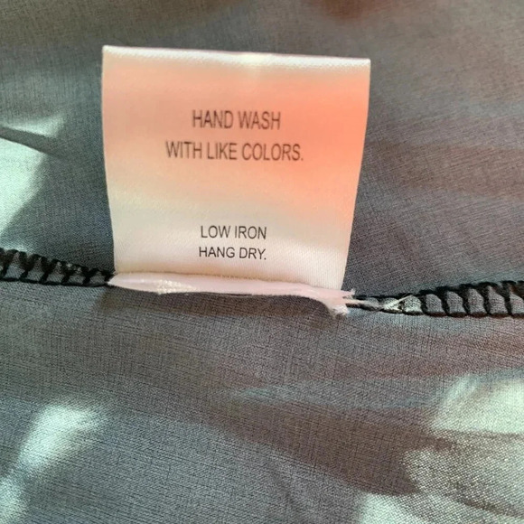 Vicky & Lucas V-Neck Loose Fit Maxi Dress Asymmetrical Sheer Hemline Pockets - Picture 8 of 14